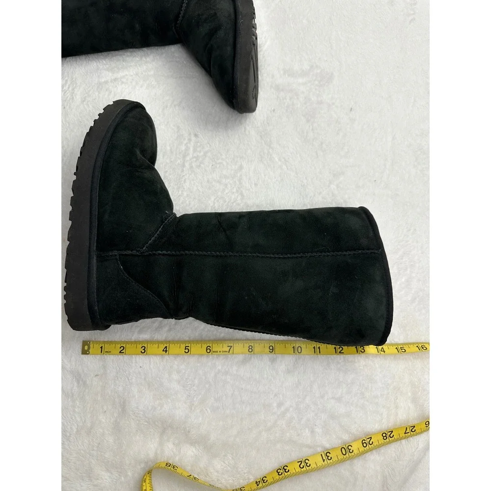 UGG Classic Tall II Black Suede Sheepskin Boots 1016224 Womens Size 9